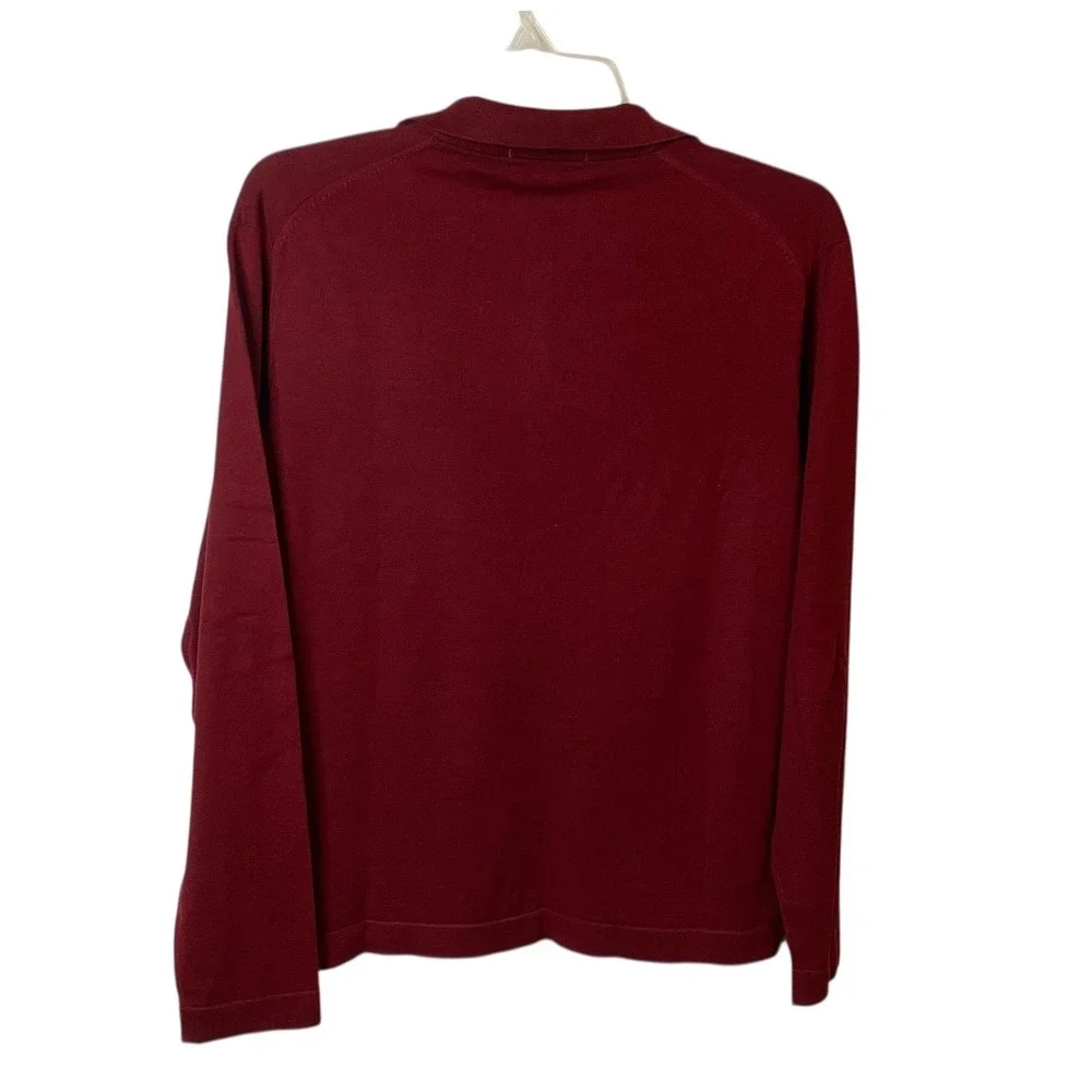 Banana Republic Polo Sweater Men's Large Red Silk Cotton Blend